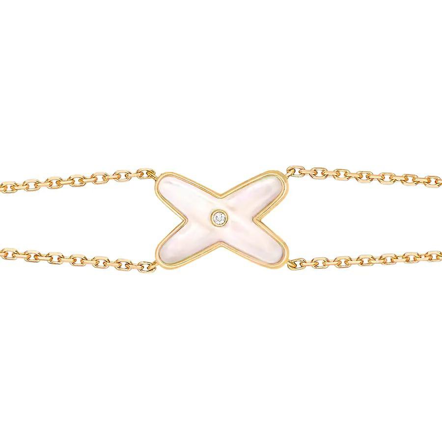 [Charm Aries Jewelry]JEUX BRACELET WHITE MOP GOLD 1 DIAMOND