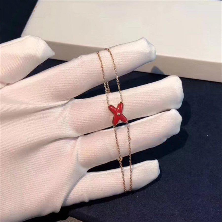 [Charm Aries Jewelry]JEUX BRACELET CARNELIAN PINK GOLD 1 DIAMOND