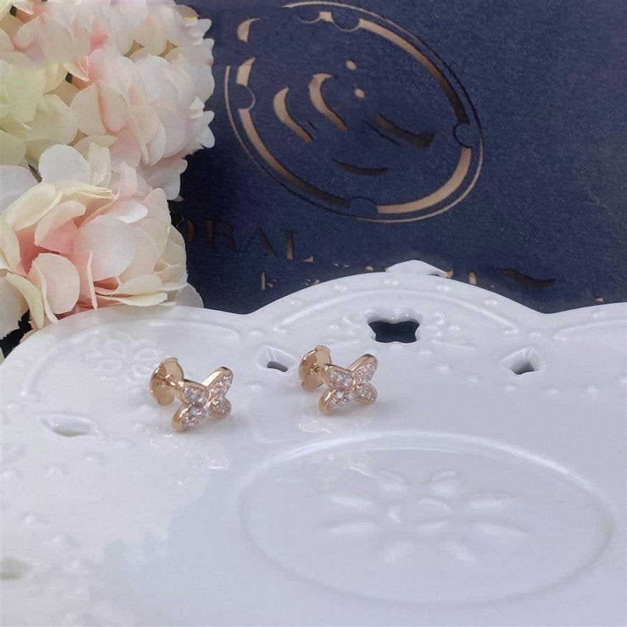 [Charm Aries Jewelry]JEUX DE PINK GOLD DIAMOND EARRINGS