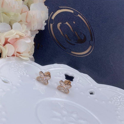[Charm Aries Jewelry]JEUX DE PINK GOLD DIAMOND EARRINGS