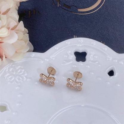 [Charm Aries Jewelry]JEUX DE PINK GOLD DIAMOND EARRINGS