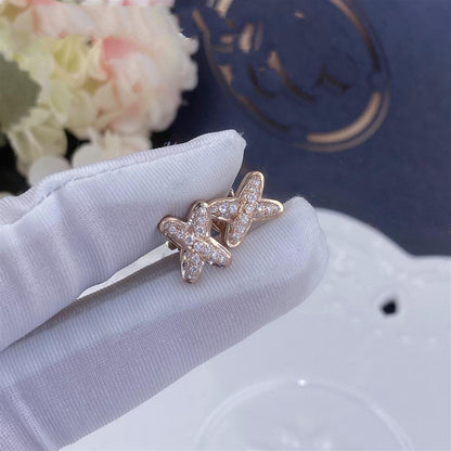 [Charm Aries Jewelry]JEUX DE PINK GOLD DIAMOND EARRINGS
