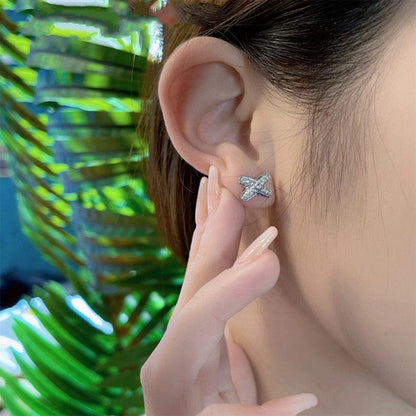 [Charm Aries Jewelry]JEUX DE SILVER DIAMOND EARRINGS