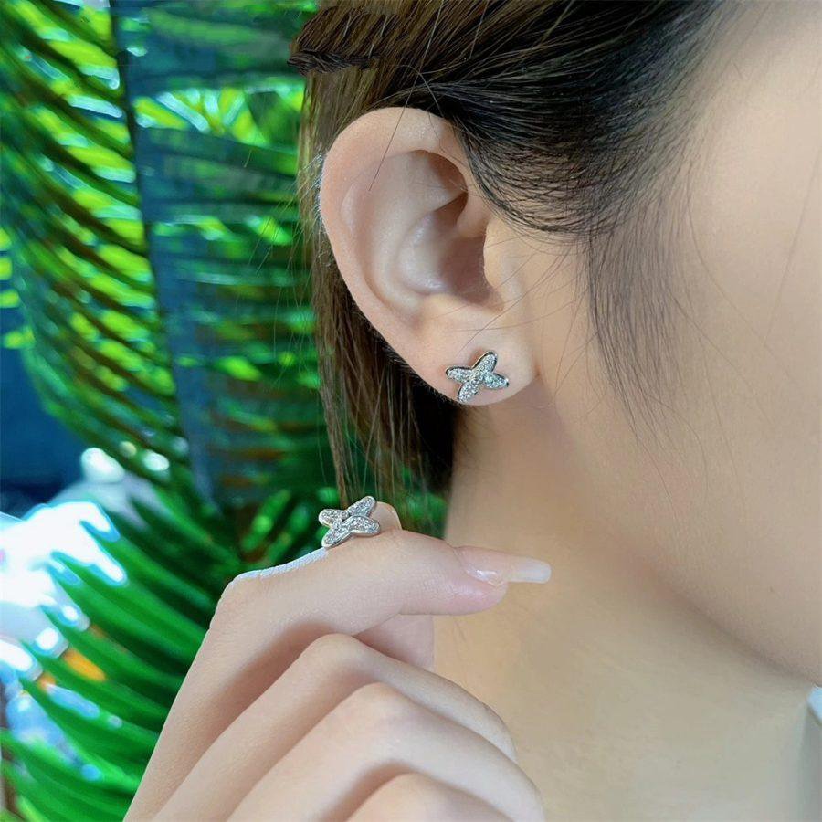 [Charm Aries Jewelry]JEUX DE SILVER DIAMOND EARRINGS