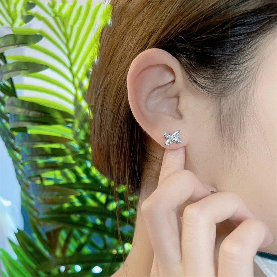 [Charm Aries Jewelry]JEUX DE SILVER DIAMOND EARRINGS