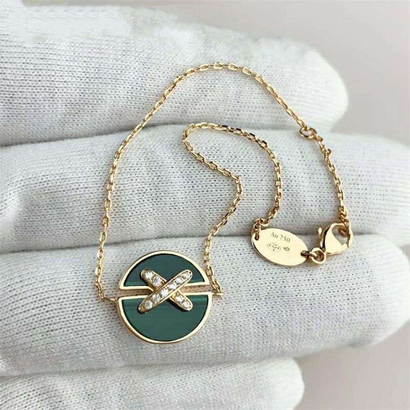 [Charm Aries Jewelry]JEUX DE BRACELET MALACHITE PINK GOLD DIAMONDS