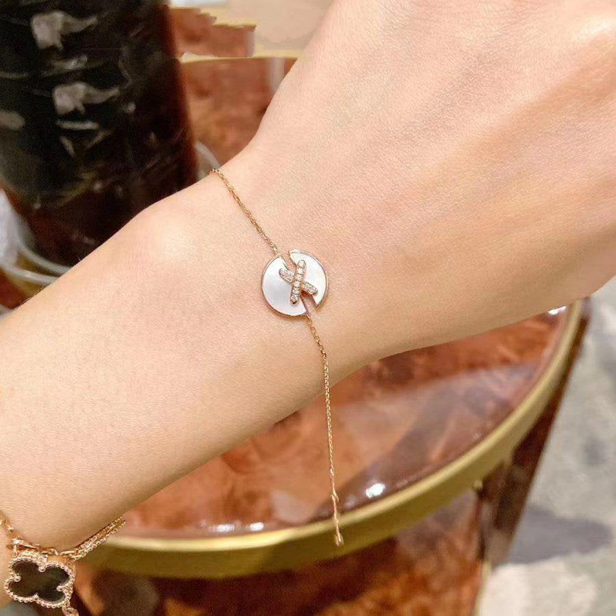 [Charm Aries Jewelry]JEUX DE BRACELET MOP PINK GOLD DIAMONDS