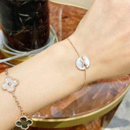 [Charm Aries Jewelry]JEUX DE BRACELET MOP PINK GOLD DIAMONDS