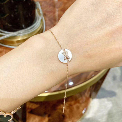 [Charm Aries Jewelry]JEUX DE BRACELET MOP PINK GOLD DIAMONDS