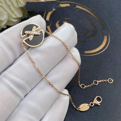 [Charm Aries Jewelry]JEUX DE BRACELET ONYX PINK GOLD DIAMOND