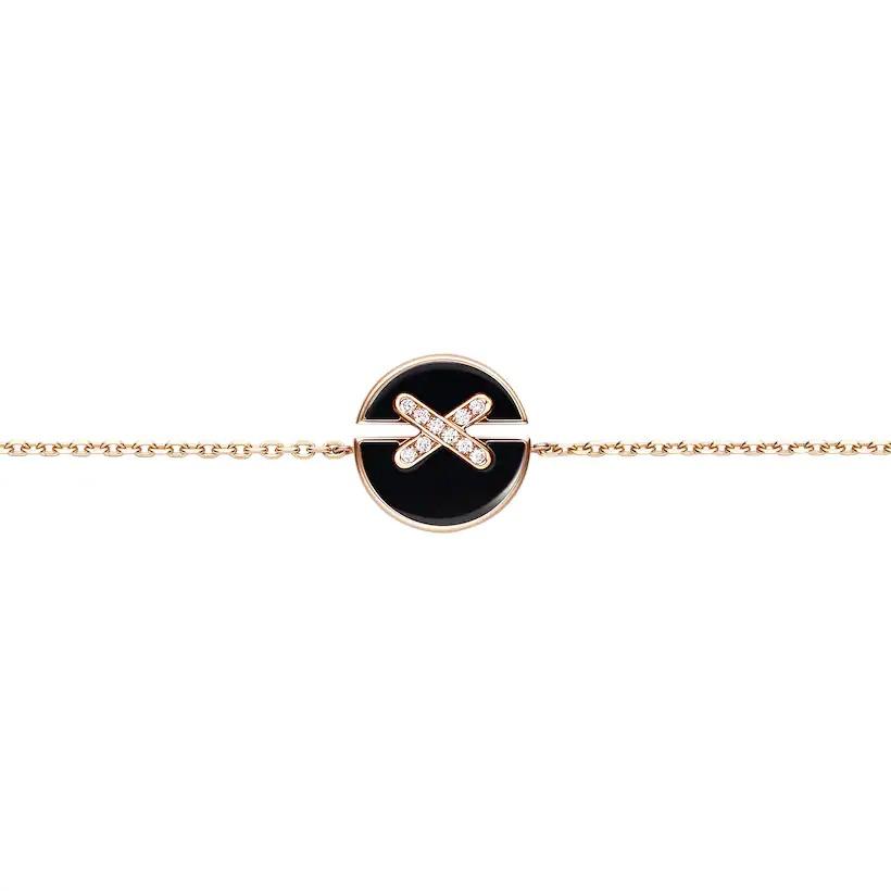 [Charm Aries Jewelry]JEUX DE BRACELET ONYX PINK GOLD DIAMOND