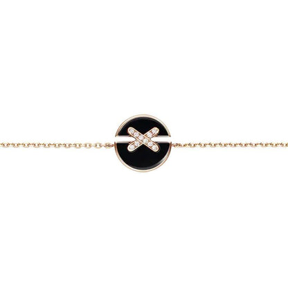 [Charm Aries Jewelry]JEUX DE BRACELET ONYX PINK GOLD DIAMOND