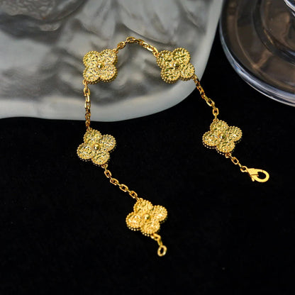 [Charm Aries Jewelry]CLOVER 5 MOTIFS BRONZING BRACELET