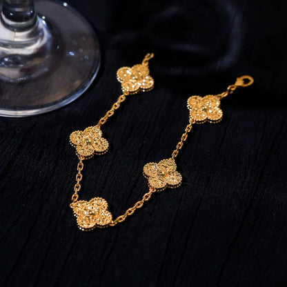 [Charm Aries Jewelry]CLOVER 5 MOTIFS BRONZING BRACELET