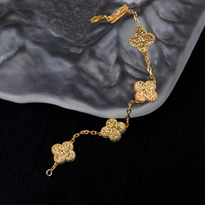 [Charm Aries Jewelry]CLOVER 5 MOTIFS BRONZING BRACELET
