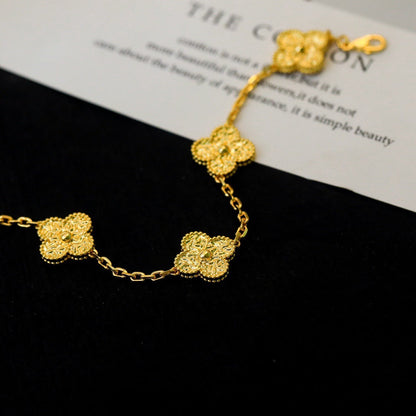 [Charm Aries Jewelry]CLOVER 5 MOTIFS BRONZING BRACELET