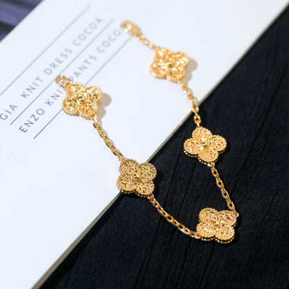 [Charm Aries Jewelry]CLOVER 5 MOTIFS BRONZING BRACELET