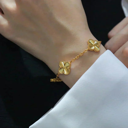 [Charm Aries Jewelry]CLOVER 5 FLOWERS LASER BRACELET
