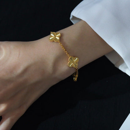 [Charm Aries Jewelry]CLOVER 5 FLOWERS LASER BRACELET