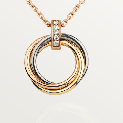 [Charm Aries Jewelry]TRINITY NECKLACE GOLD  DIAMONDS