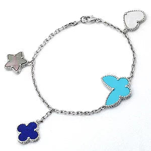 [Charm Aries Jewelry]LUCKY SPRING SILVER BRACELET 4 MOTIF