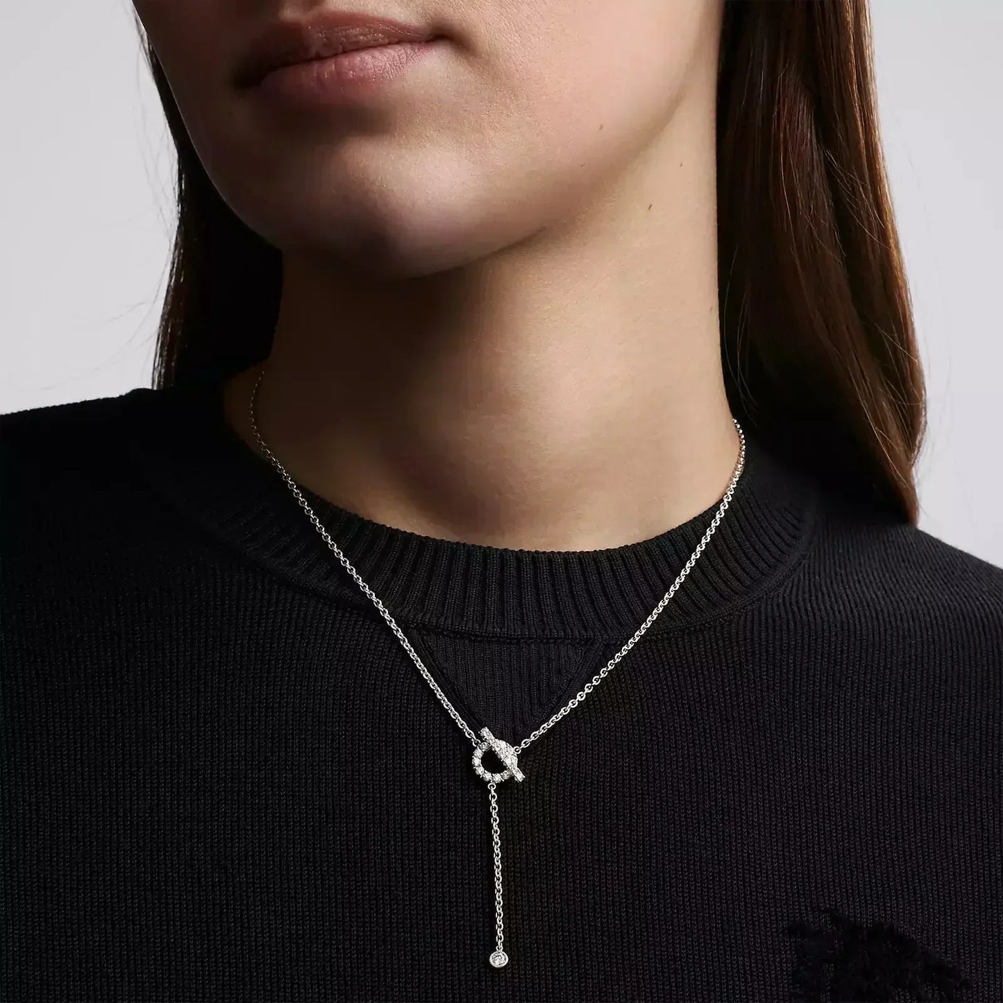 [Charm Aries Jewelry]FINESSE SILVER DIAMOND NECKLACE