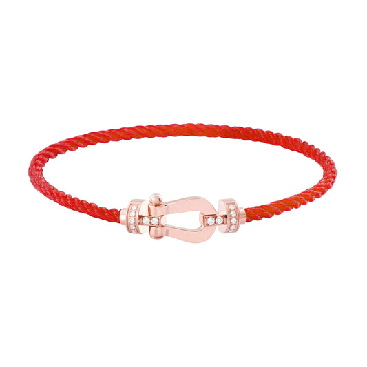 [Charm Aries Jewelry]FORCE 10 HALF DIAMOND PINK GOLD RED CORDERI LARGE AND MEDIUM MODEL