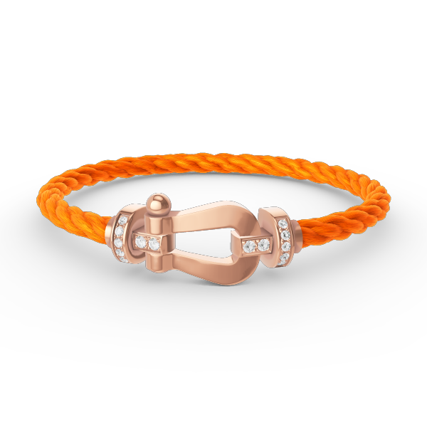 [Charm Aries Jewelry]FORCE LARGE HORSESHOE HALF DIAMOND BRACELET ROSE GOLD