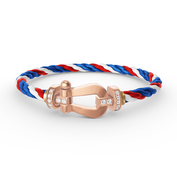 [Charm Aries Jewelry]FORCE LARGE HORSESHOE HALF DIAMOND BRACELET ROSE GOLD