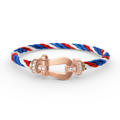 [Charm Aries Jewelry]FORCE LARGE HORSESHOE HALF DIAMOND BRACELET ROSE GOLD