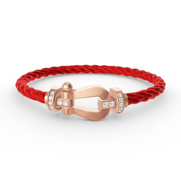 [Charm Aries Jewelry]FORCE LARGE HORSESHOE HALF DIAMOND BRACELET ROSE GOLD