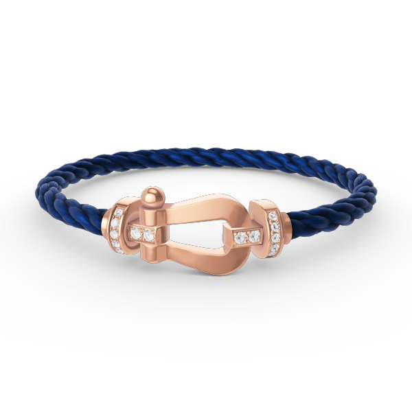 [Charm Aries Jewelry]FORCE LARGE HORSESHOE HALF DIAMOND BRACELET ROSE GOLD