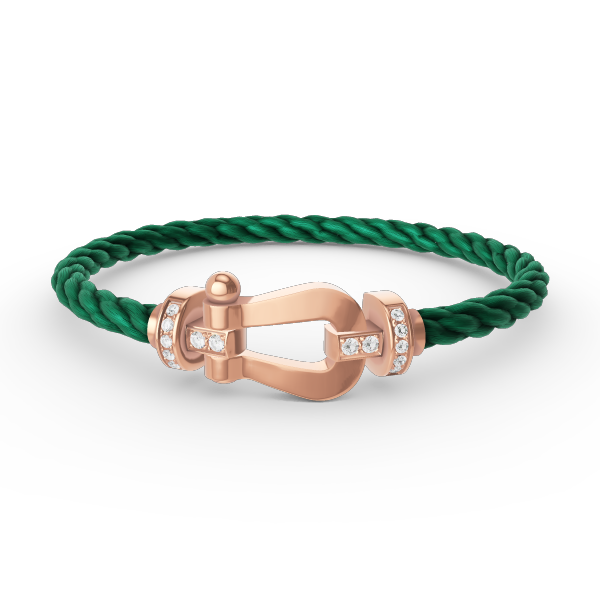 [Charm Aries Jewelry]FORCE LARGE HORSESHOE HALF DIAMOND BRACELET ROSE GOLD