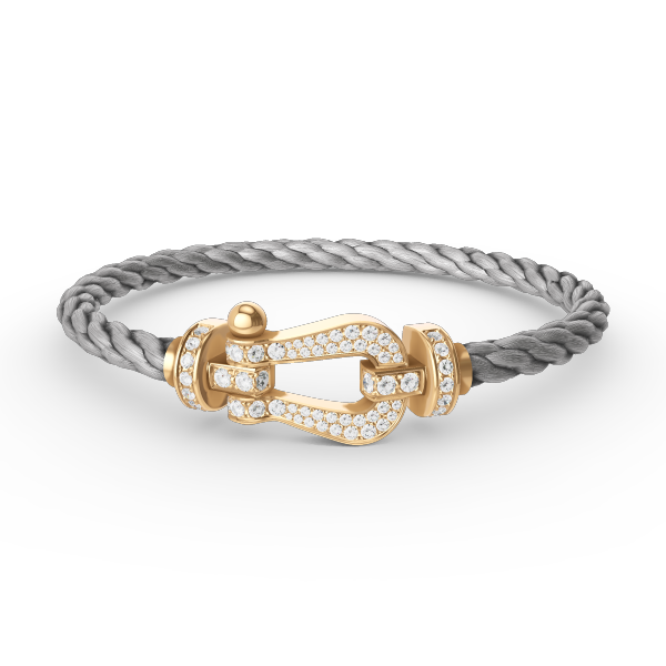 [Charm Aries Jewelry]FORCE LARGE HORSESHOE FULL DIAMOND BRACELET GOLD
