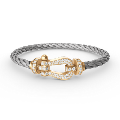 [Charm Aries Jewelry]FORCE LARGE HORSESHOE FULL DIAMOND BRACELET GOLD