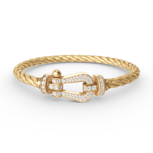 [Charm Aries Jewelry]FORCE LARGE HORSESHOE FULL DIAMOND BRACELET GOLD