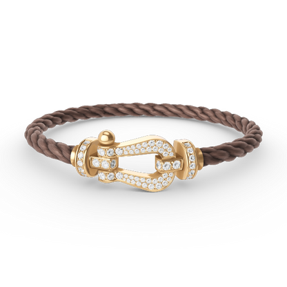 [Charm Aries Jewelry]FORCE LARGE HORSESHOE FULL DIAMOND BRACELET GOLD