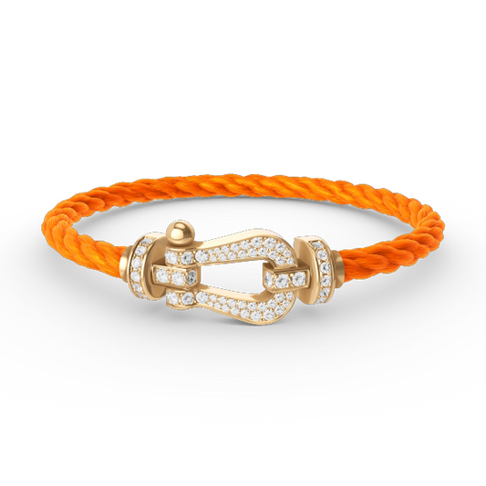 [Charm Aries Jewelry]FORCE LARGE HORSESHOE FULL DIAMOND BRACELET GOLD