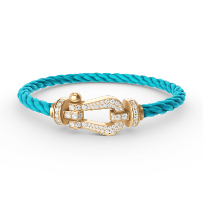 [Charm Aries Jewelry]FORCE LARGE HORSESHOE FULL DIAMOND BRACELET GOLD