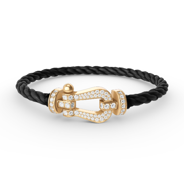 [Charm Aries Jewelry]FORCE LARGE HORSESHOE FULL DIAMOND BRACELET GOLD