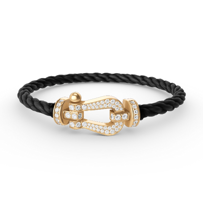 [Charm Aries Jewelry]FORCE LARGE HORSESHOE FULL DIAMOND BRACELET GOLD