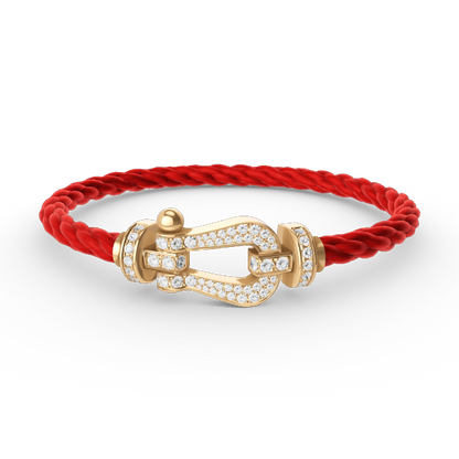 [Charm Aries Jewelry]FORCE LARGE HORSESHOE FULL DIAMOND BRACELET GOLD