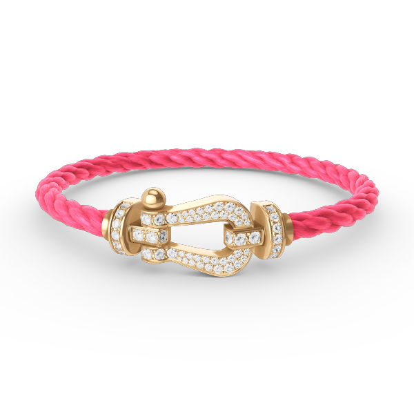 [Charm Aries Jewelry]FORCE LARGE HORSESHOE FULL DIAMOND BRACELET GOLD