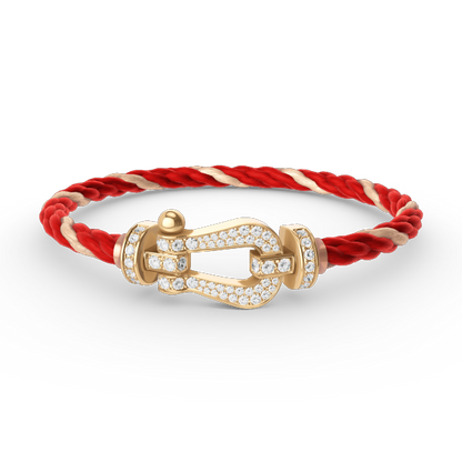 [Charm Aries Jewelry]FORCE LARGE HORSESHOE FULL DIAMOND BRACELET GOLD