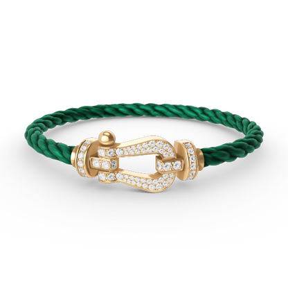 [Charm Aries Jewelry]FORCE LARGE HORSESHOE FULL DIAMOND BRACELET GOLD