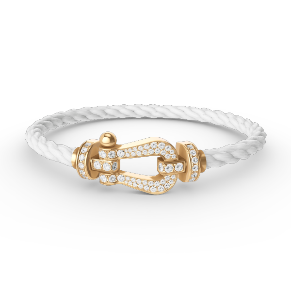 [Charm Aries Jewelry]FORCE LARGE HORSESHOE FULL DIAMOND BRACELET GOLD