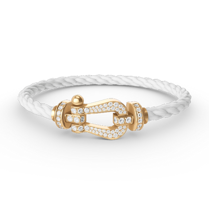 [Charm Aries Jewelry]FORCE LARGE HORSESHOE FULL DIAMOND BRACELET GOLD