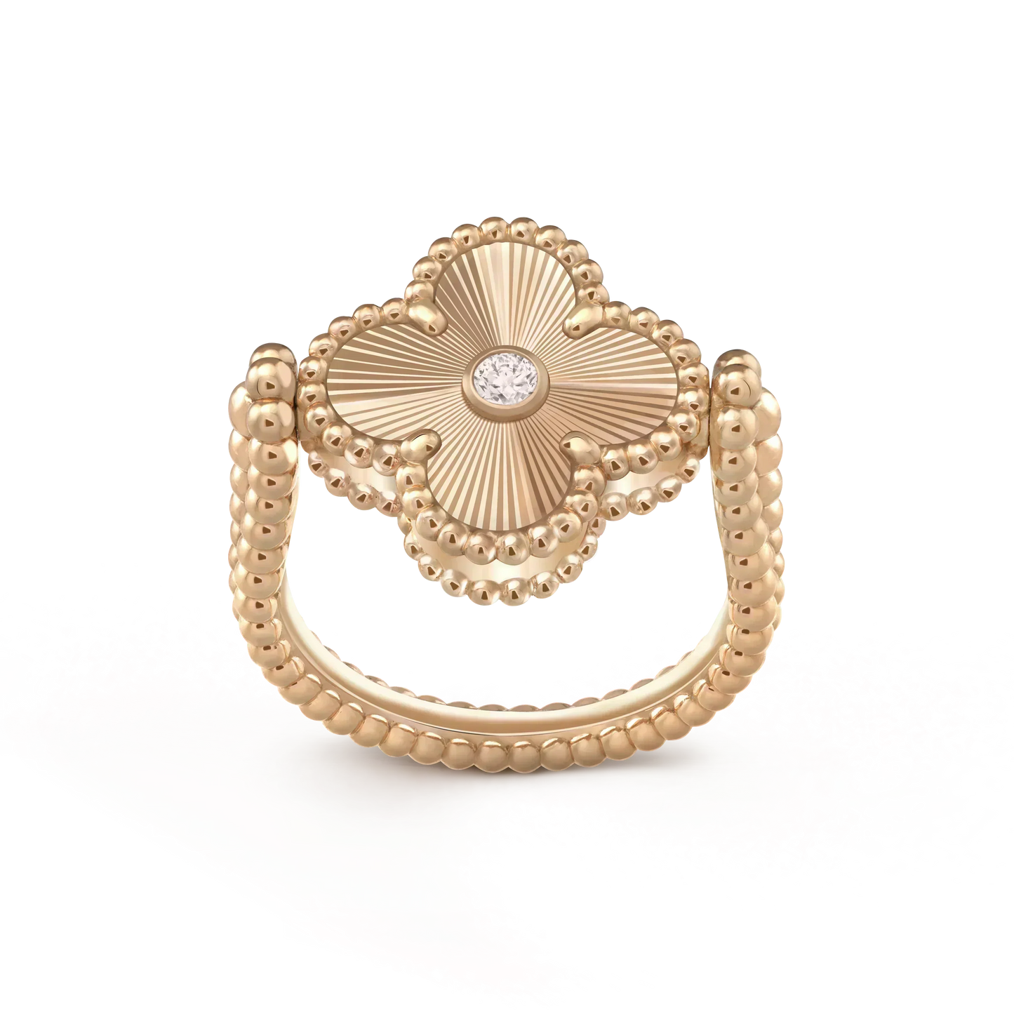[Charm Aries Jewelry]CLOVER RIVERSIBLE ROSE GOLD RING