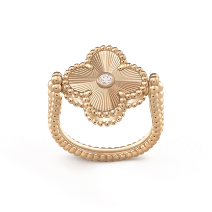 [Charm Aries Jewelry]CLOVER RIVERSIBLE ROSE GOLD RING