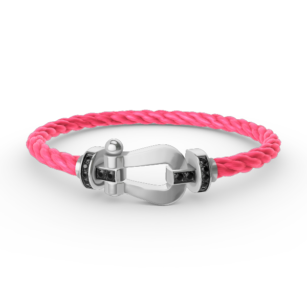 [Charm Aries Jewelry]FORCE LARGE HORSESHOE BLACK DIAMOND BRACELET SILVER